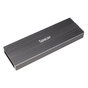 Rack extern SPACER, pt. SSD M.2 PCIe NVME, interfata PC USB 3.1 Type C, Striat, aluminiu, negru