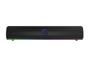 Soundbar GENESIS HELIUM 312BT 2.0, putere 10W, lungime cablu 150cm, frecventa raspuns 100 - 20000 Hz, iluminare multicolor, interfata USB-A, negru