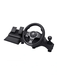 Volan racing Trust GXT 289 Movi Movi, conectivitate cu fir, 25 de butoane, console compatibile Nintendo Switch, Xbox Series S, Xbox Series X, Xbox One X, Xbox One S, Xbox One, PS4, PS4 Original, PS4 Pro, PS4 Slim, negru