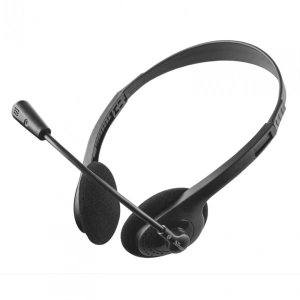 Casti Head-band Trust Primo Chat, Cu fir, Negru
