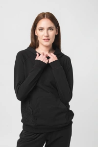 HANORAC COTON DANTELA FEMEI BLACK-L - Img 2