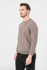 BLUZA COTON CASUAL BARBATI TAUPE-XL - Img 4