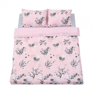 Lenjerie Dubla BBC 4 piese, 132TC - Rose