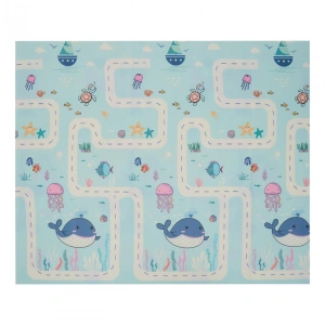 Covor de joaca pentru copii U-Grow, din spuma, pliabil, 2 fete, impermeabil, izolant, 180 x 200 x 1 cm