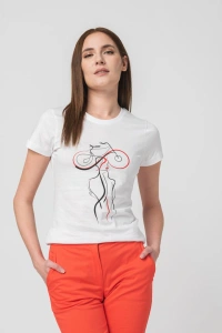 TSHIRT CASUAL F DOAMNA CU... WHITE-M - Img 2