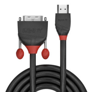 Lindy 5m HDMI to DVI-D Cable, Black Line