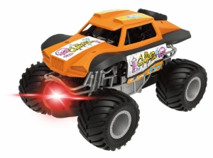 MASINUTA CU LUMINI, SUNETE SI FRICTIUNE, SCARA 1/24, 19CM, PORTOCALIU