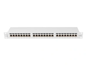 Patch panel 24 porturi 1U Cat.6A FTP gri