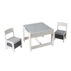 Set masuta si 2 scaune pentru copii , alb MDF, U-Grow
