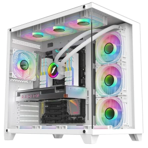 Carcasa 1STPLAYER Gaming MV8 TP WHITE