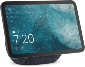 Amazon Echo Show 8. Virtual assistant: Amazon Alexa, Shape: Rectangle, Product colour: Grey. Display diagonal: 22.1 cm (8.7"), Camera resolution (numeric): 13 MP. Woofer diameter: 7.1 cm. Connectivity technology: Wired & Wireless, Wi-Fi standards: