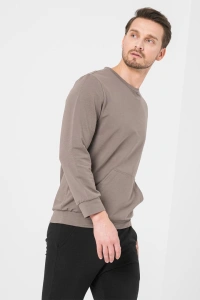 BLUZA COTON CASUAL BARBATI TAUPE-XL - Img 2