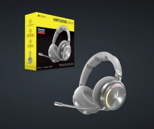 Casti Gaming Head-band CORSAIR VIRTUOSO MAX WIRELESS, Fara Fir, noise-canceling, Argintiu
