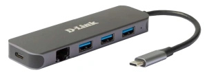 Docking station D-Link DUB-2334, USB Type-C, 60W, Gri, 2 ani Garantie