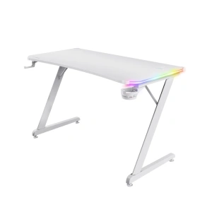 Birou gaming Trust GXT 709W Luminus, iluminare RGB, greutate 15.5 kg, greutate maxima 150 kg, alb