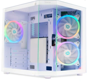 Carcasa Spacer Aquarium, mATX, ARGB, WH