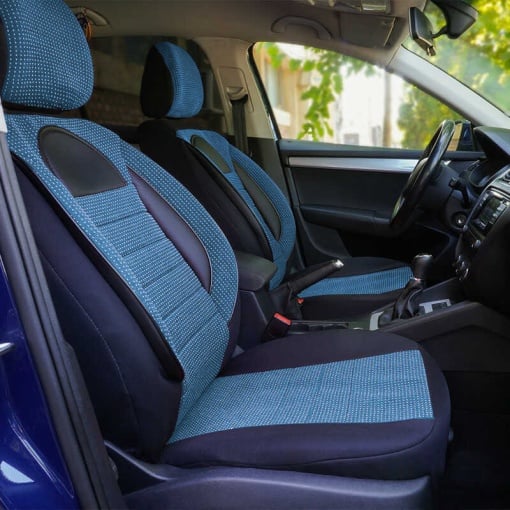 Huse scaune auto compatibile PEUGEOT 407 2004-2012 / Racing Albastru (44491) - Img 3