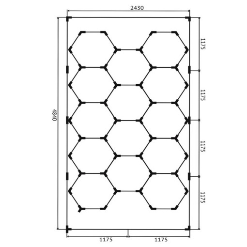 Set lumini LED hexagonale 636W, 6000K -culoare alb rece, 2.43m x4,83 m - Img 3