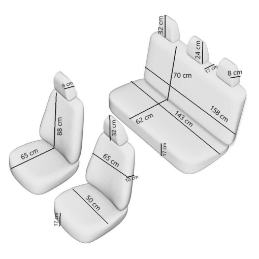 Huse scaune auto compatibile DACIA Logan II 2012-2020 PREMIUM LUX (Negru UMB4) - Img 2