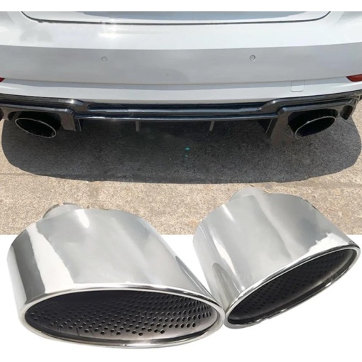 Ornament toba inox AUDI model tip RS / Argintiu - Img 2