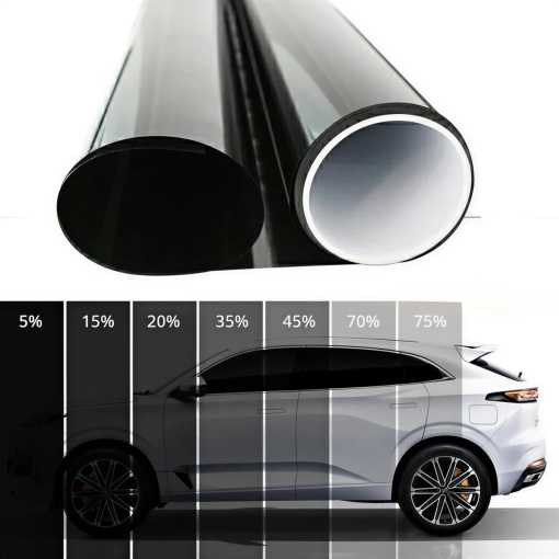 Rola folie auto Geamuri Fata - 10m x 0.5m (cu 5 certificate de omologare R.A.R) - Omologata - Img 2