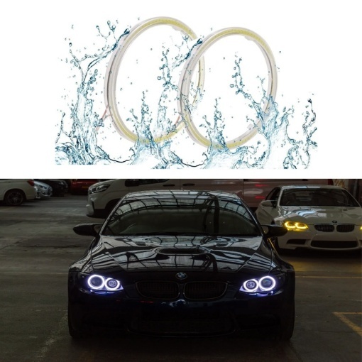 Inele Angel Eyes LED cob 80mm, 12v - waterproof pentru faruri auto - Diverse culori - Img 4