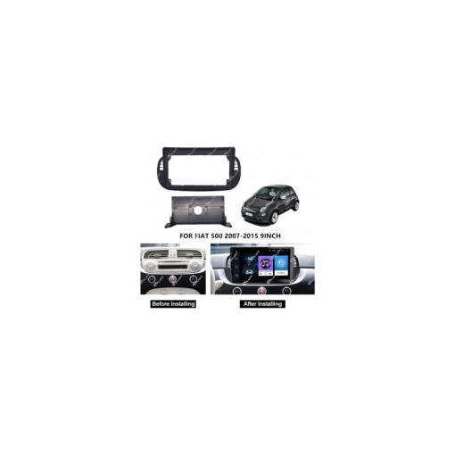 Rama Navigatie FIAT 500 2007-2015 Pre-Facelift 9'' - / kit complet - Img 3
