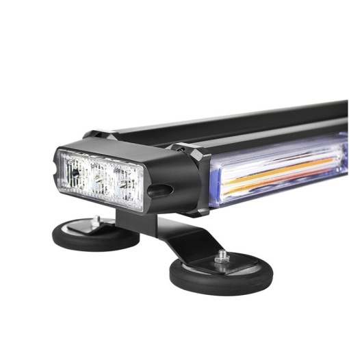 Rampa girofar proiector LED COB stroboscopic lumina portocalie 12/24V - Baza Magnetica - Img 3