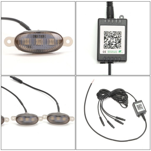 Set 4 lampi - LED RGB 12V grila - Control Bluetooth diverse jocuri de lumini - Img 3
