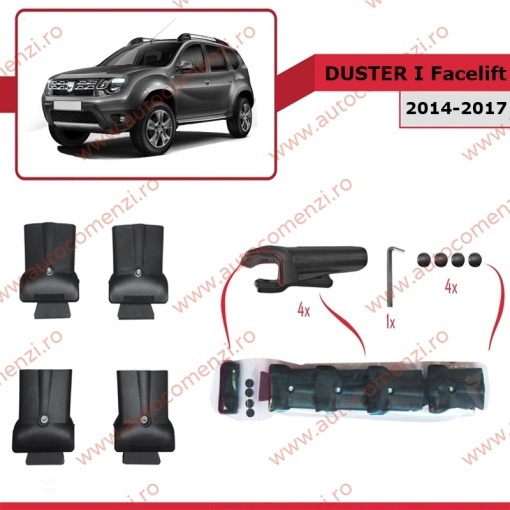 Set bare portbagaj DACIA Duster I 2014-2017 Facelift - KVO AERO - Img 3