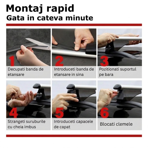 Set bare portbagaj FIAT e-Doblo 2023-prezent (electric) - Aluminiu / cu cheie antifurt - Img 2