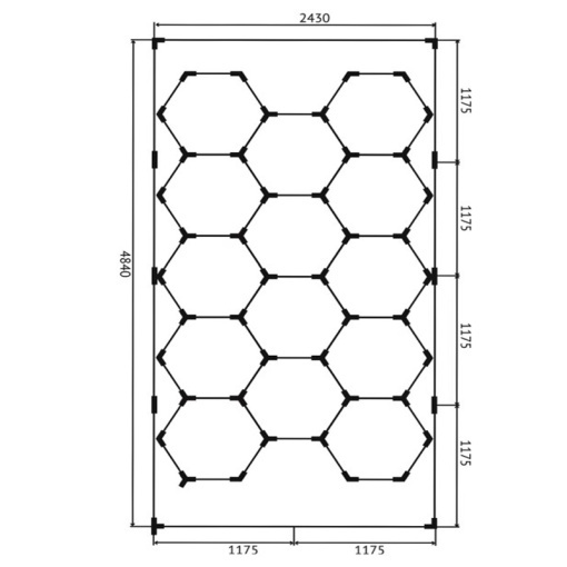Set lumini LED hexagonale 615W, 6000K -culoare alb rece, 2.43m x4,83 m - Img 3