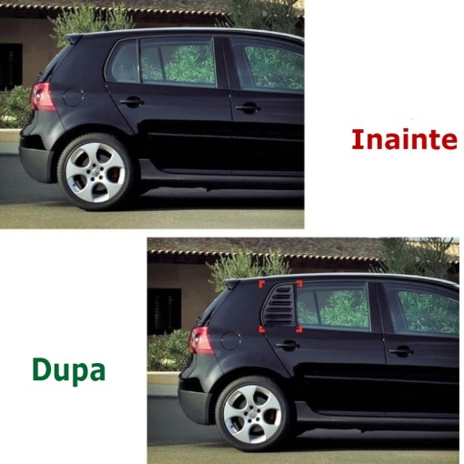 Set ornamente protectie geam VW Golf V 2003-2009 Hatchback/Scurt - ABS Premium - Img 4