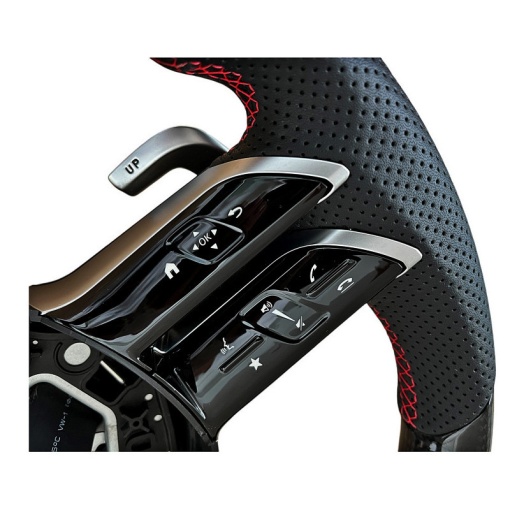 Volan sport MERCEDES Clasa B (W246) 2011-2018 / Piele perforata + Carbon - Img 2