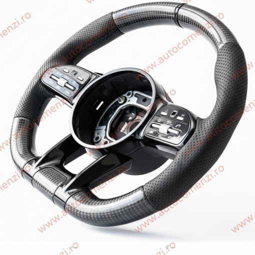 Volan sport MERCEDES Clasa S (W222/C217) 2013-2020 / Piele perforata + Carbon - Img 2