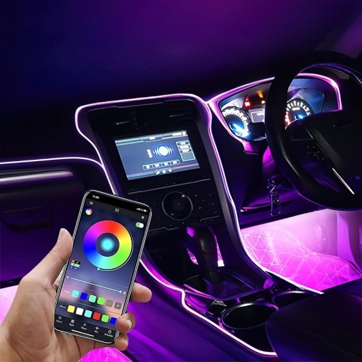 KIT Lumini ambientale LED RGB digital magic color 21 piese - 12V - Img 2