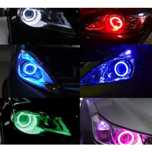 Inele Angel Eyes LED cob 80mm, 12v - waterproof pentru faruri auto - Diverse culori - Img 2