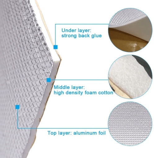 Material insonorizant aluminiu 6 mm / 1 metru x 1 metru - Img 2