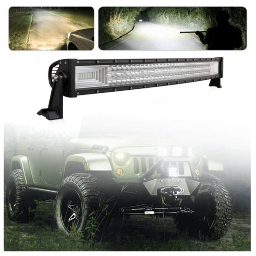 Proiector LED bar curbat Combo 12-24V lumina alba - 594W Profesional - Img 2