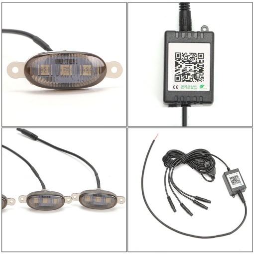 Set 6 lampi - LED RGB 12V grila - Control Bluetooth diverse jocuri de lumini - Img 3