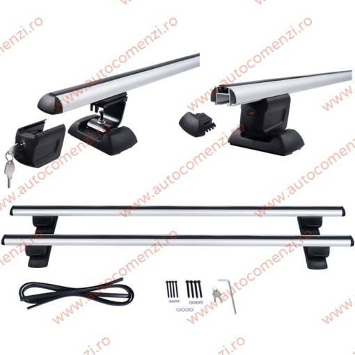 Set bare portbagaj DACIA Dokker 2012-2021 - cu cheie antifurt / Aluminiu - Img 4