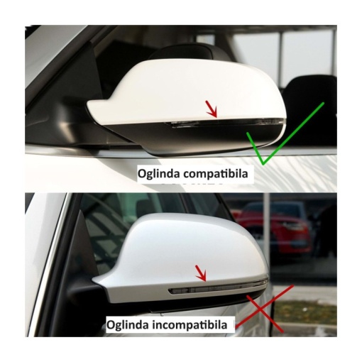 Capace oglinda tip BATMAN AUDI A4 B8 2008-2016 (oglinda ingusta) - negru lucios - BAT10004/BAT10006/C502- BAT2 - Img 5