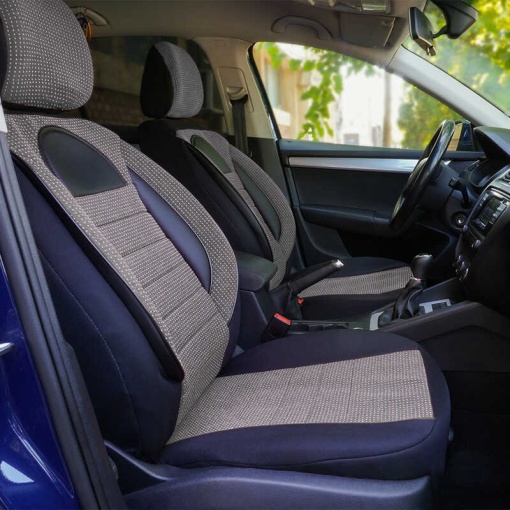 Huse scaune auto compatibile FORD Fiesta V 2002-2008 / Racing Gri-Negru (44493) - Img 3