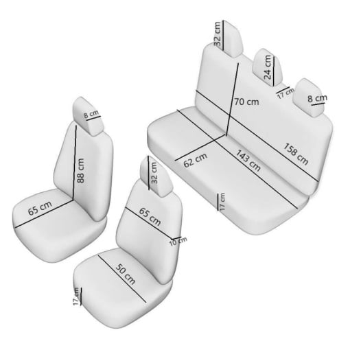 Huse scaune auto compatibile SKODA Fabia II 2007-2014 PREMIUM LUX (Gri UMB3) - Img 2