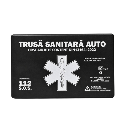 Kit siguranta auto / pachet legislativ - Geanta, stingator auto 1kg, trusa medicala, 2 x triunghi, vesta - Img 4