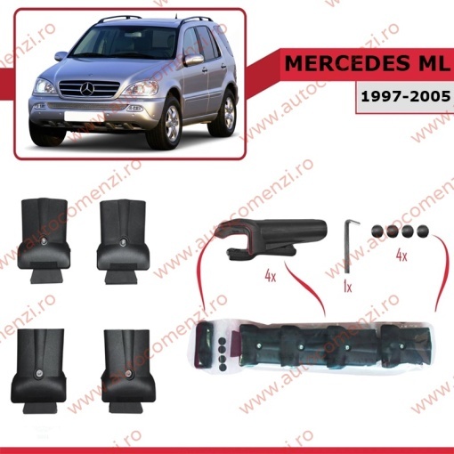 Set bare portbagaj MERCEDES ML I (W163) 1997-2005 - KVO AERO - Img 3