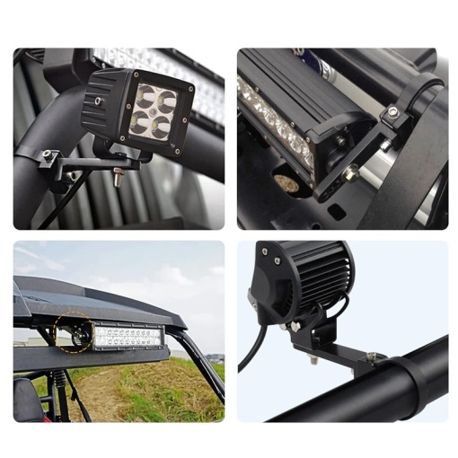Set suport proiectoare LED / prindere pe rollbar sau bullbar - Aluminiu - Img 3