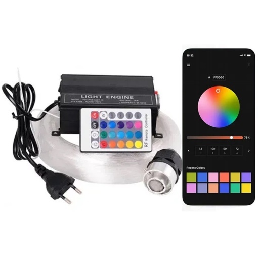 Kit fibra optica plafon instelat + efecte - 450 fire, 12V - LED RGB cu telecomanda - Img 3