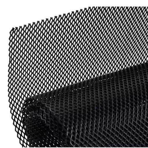 Plasa tuning 100 X 33 cm - Model tip romb / Negru metalic - Img 2