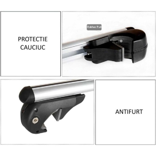 Set bare portbagaj FIAT Stilo 2001-2007 Combi - ALUMINIU / cu cheie antifurt - 135 cm - PREMIUM - Img 5